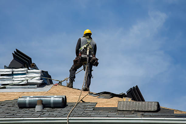 Professional Gutter Installation technician working in Chesterfield, NH